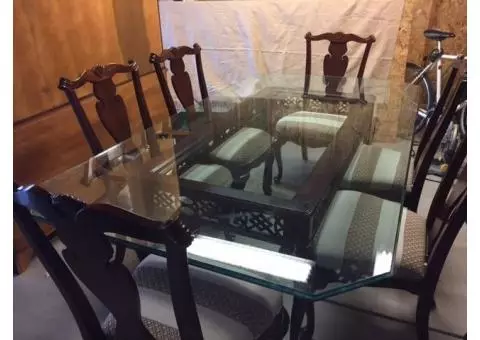 Beautiful Large Glass Top Table
